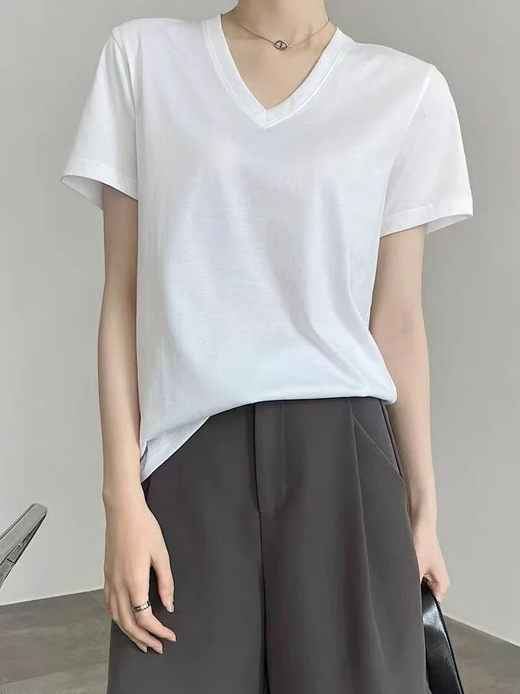 琴琴家绵柔速干T恤V领