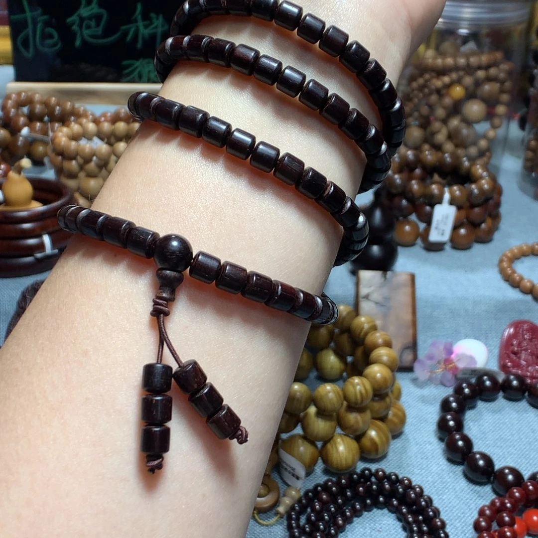 小叶紫檀手串/手链6mm108颗直切桶珠