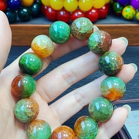 玛瑙/玉髓手链未镶嵌孔雀盐源龙纹