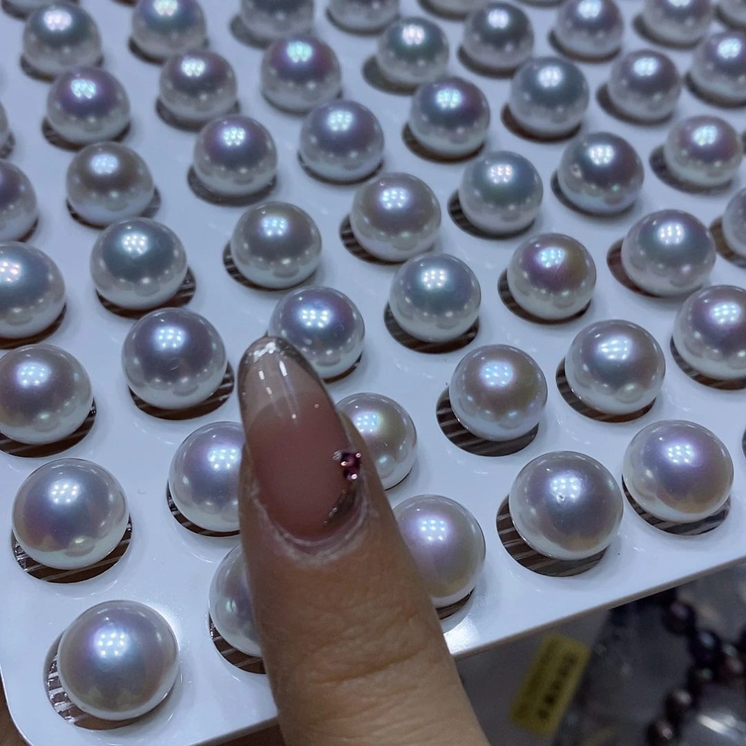 淡水珍珠耳钉银S925镶嵌