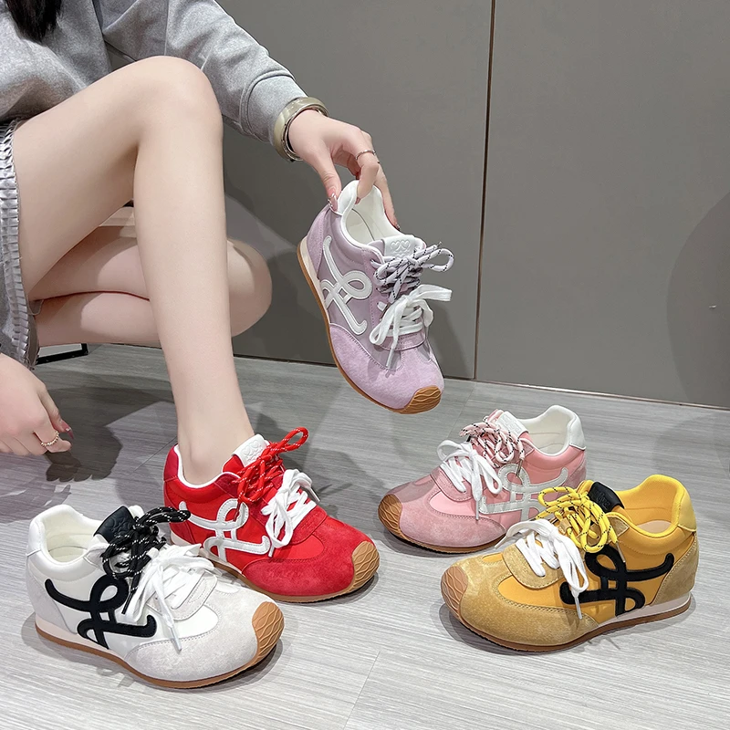 2025春夏新款德训鞋女增高鞋女时尚运动休闲鞋女板鞋潮鞋阿甘鞋女