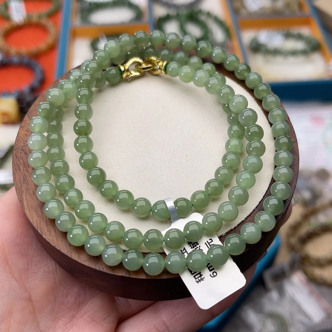 和田玉未镶嵌手串A33卡6