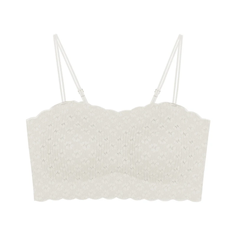 奈奈妮【短款背心】美背运动舒适透气蕾丝无钢圈少女2324