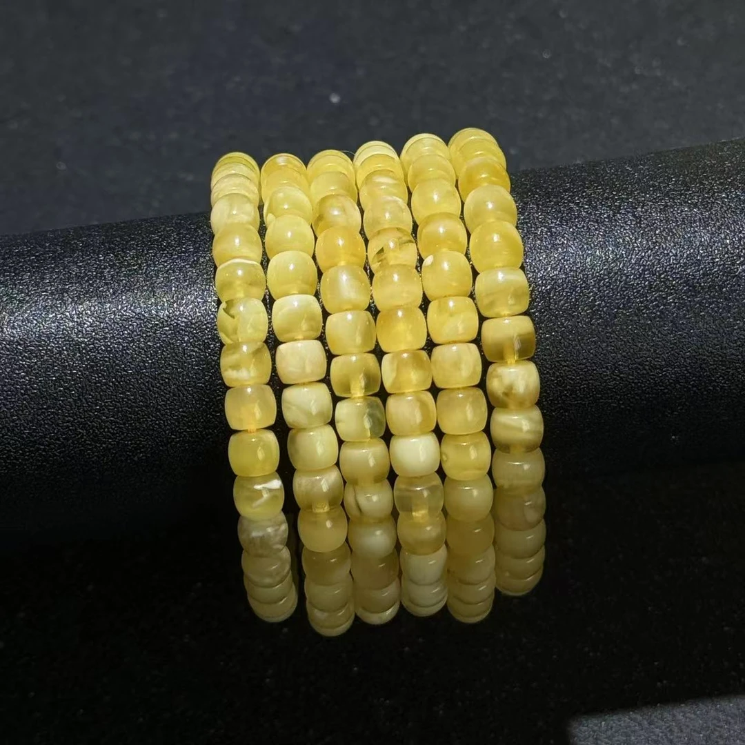 【云橙珠宝】俄料飘花蜜蜡老型珠单圈D060807—多样性发其一