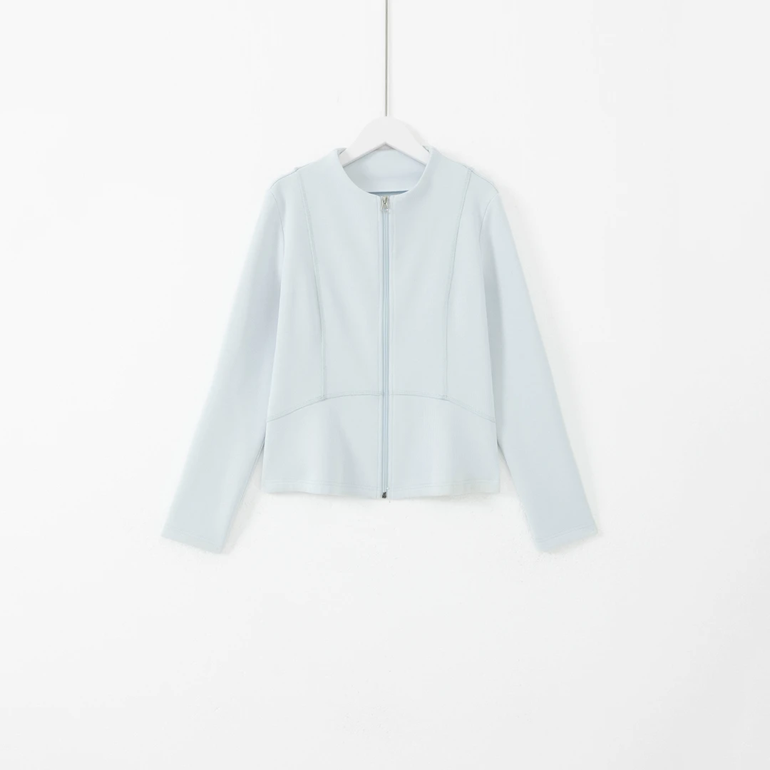 几里与麻 显瘦修身百搭拉链加绒外套 衣长60 胸围94 2103046