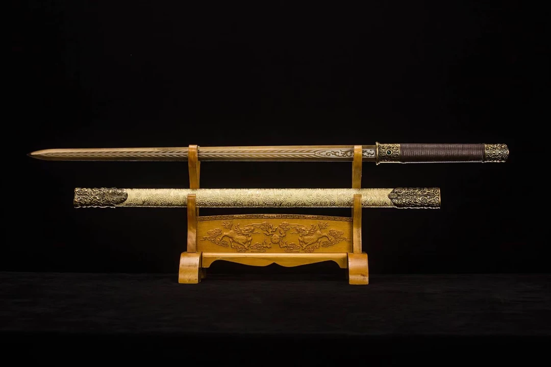 龙泉市宝剑唐剑高锰钢一体龙骨穿心柄未开刃工艺品摆件收藏锻炼