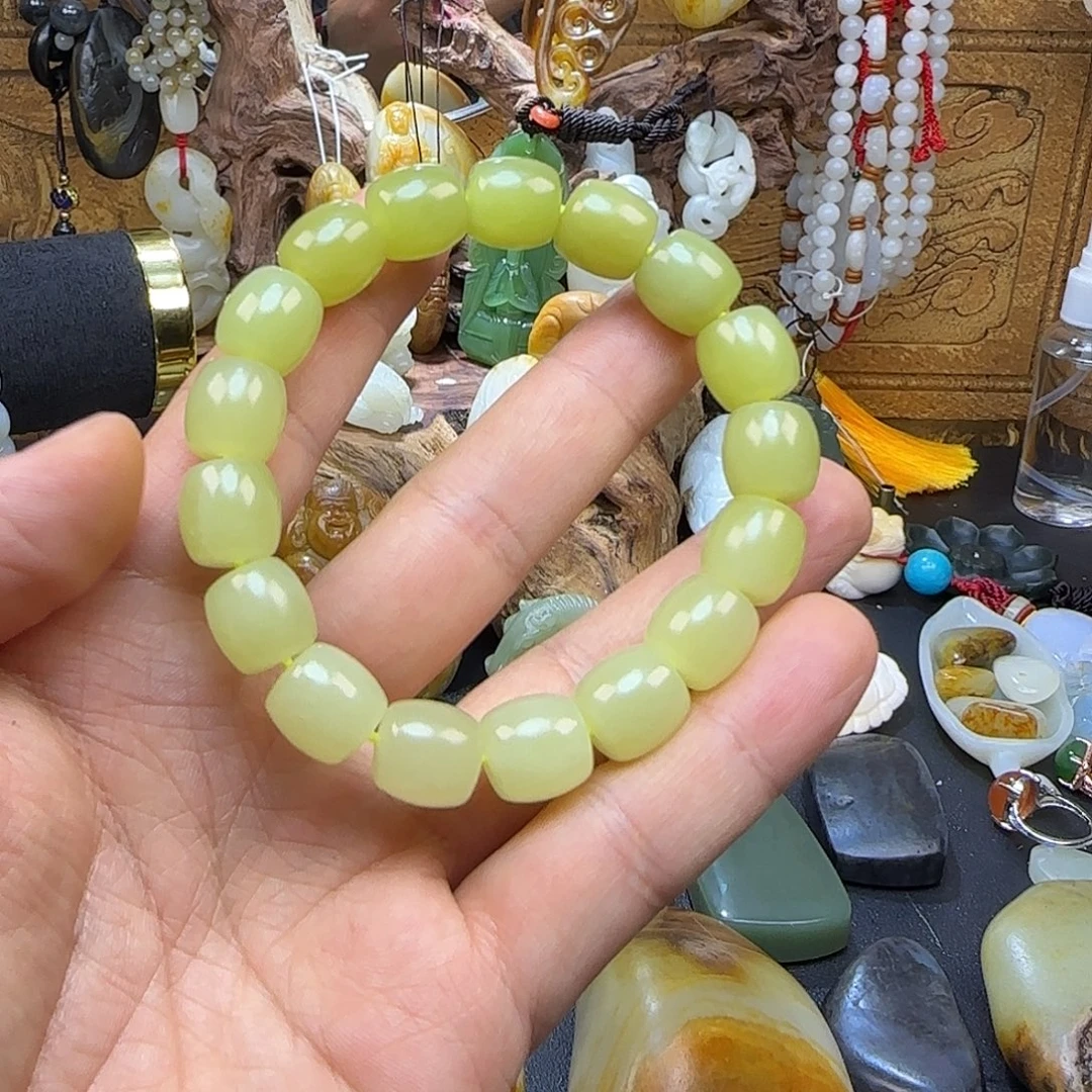 和田玉（黄玉）未镶嵌手串和田玉黄口手串