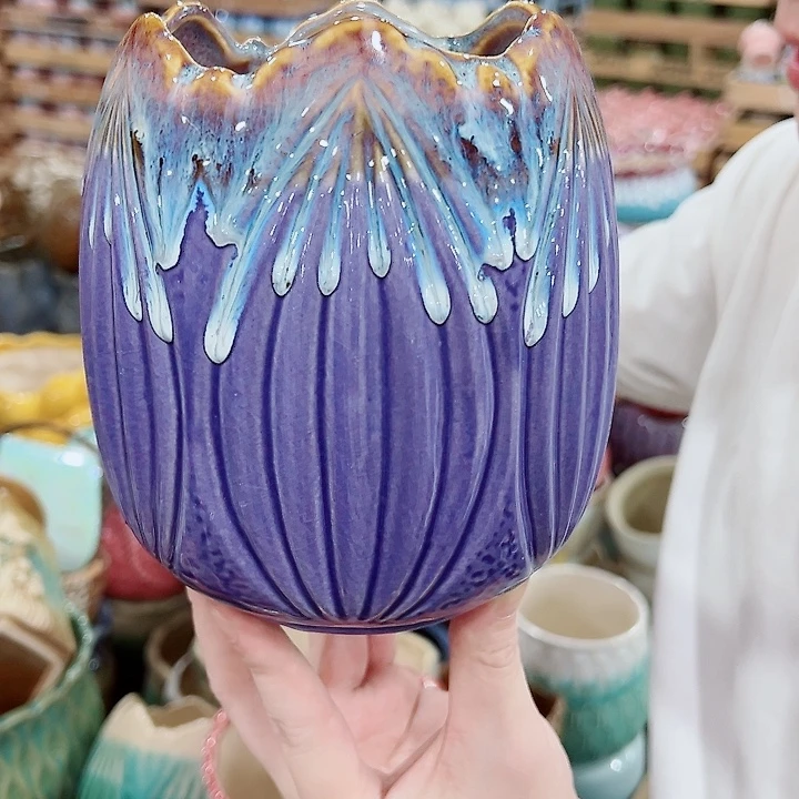 有孔，凑单福利满10元发货陶瓷多肉花盆！