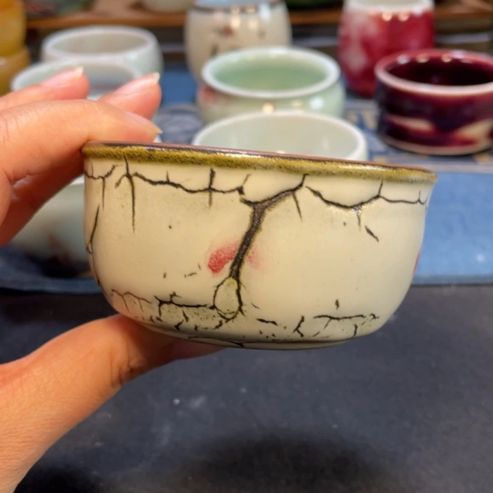 摆件钧瓷踏雪寻梅普洱杯
