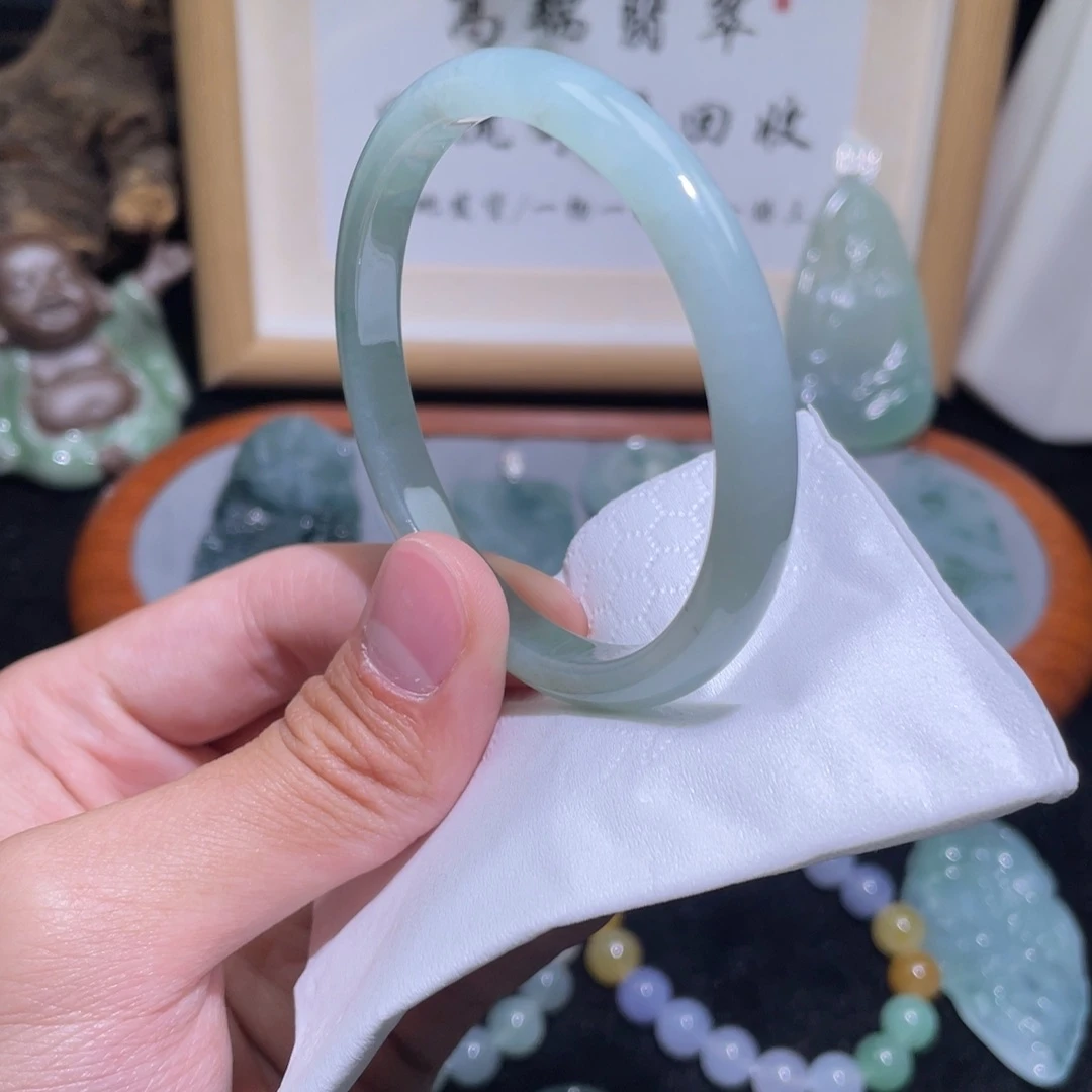 定制翡翠未镶嵌手镯53-54