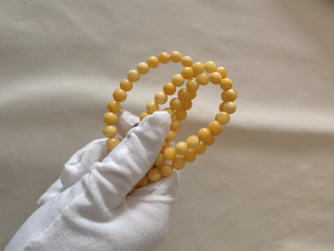 氧化蜜蜡脖挂108素串