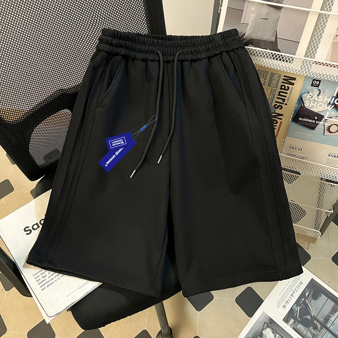 美式潮牌高级感黑色五分短裤男夏季外穿宽松休闲裤子爆款2025新款