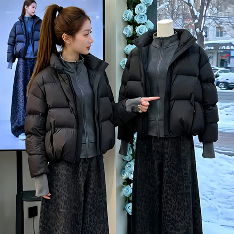 今年流行一整套棉服长袖卫衣高腰休闲裤巨好看独特绝美三件套棉衣
