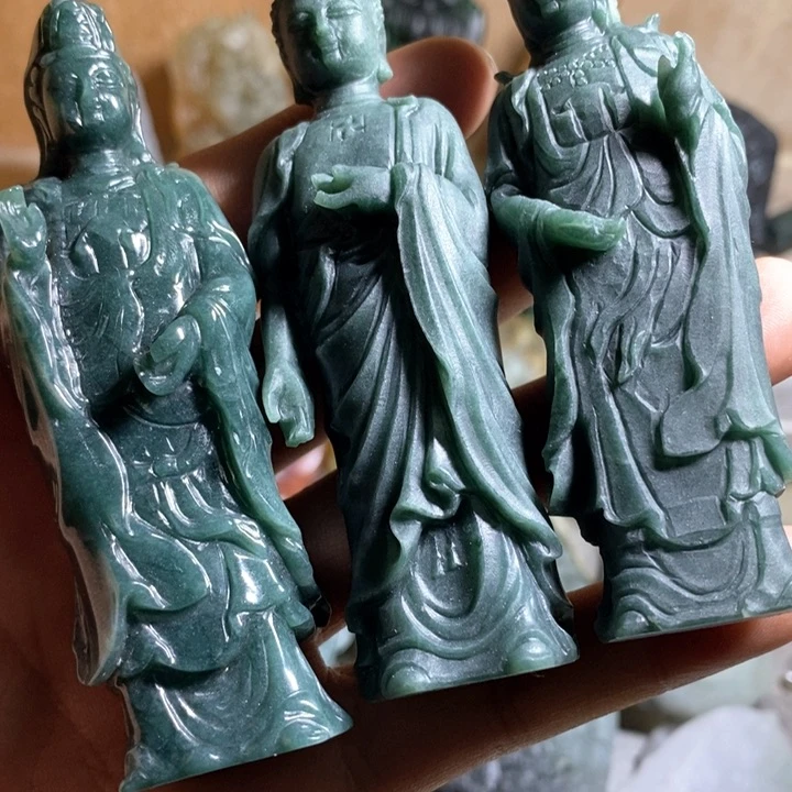 未镶嵌定制翡翠华严三圣