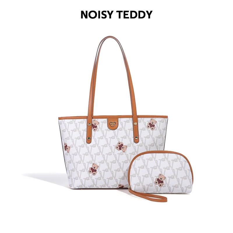 NOISY TEDDY 2025新款可爱熊图案时尚潮流托特包休闲百搭女士气质