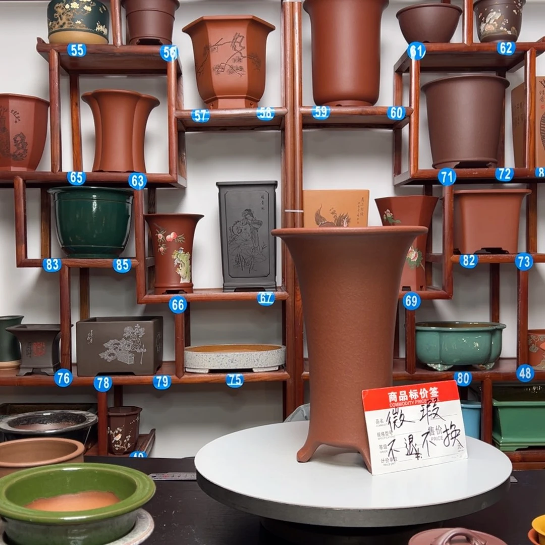 紫砂花盆行*微瑕圆盆