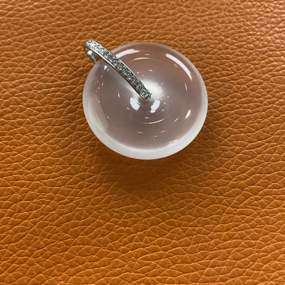 石英质玉银S925镶嵌吊坠(赠链)