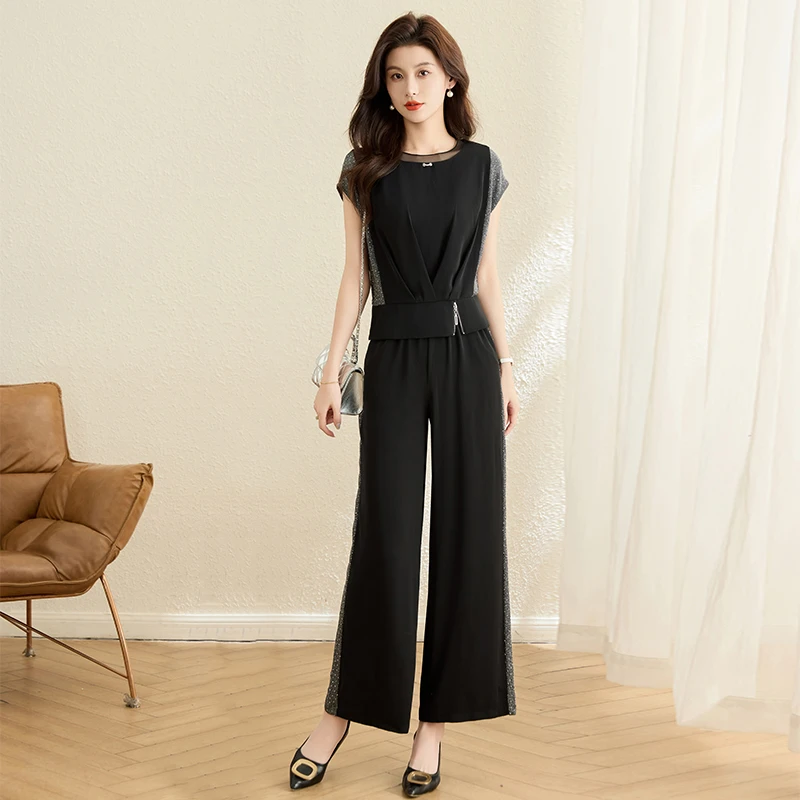 拉夏贝尔时尚套装夏装2025新款夏阔太太洋气时尚品牌气质两件套