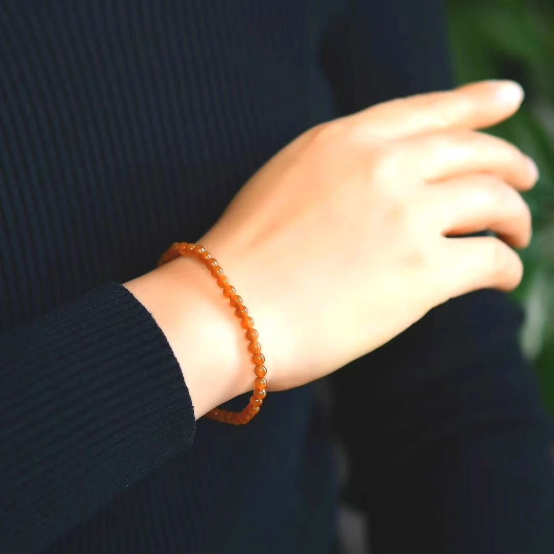 小米珠单圈玉手串精致时尚女士百搭简约精美气质