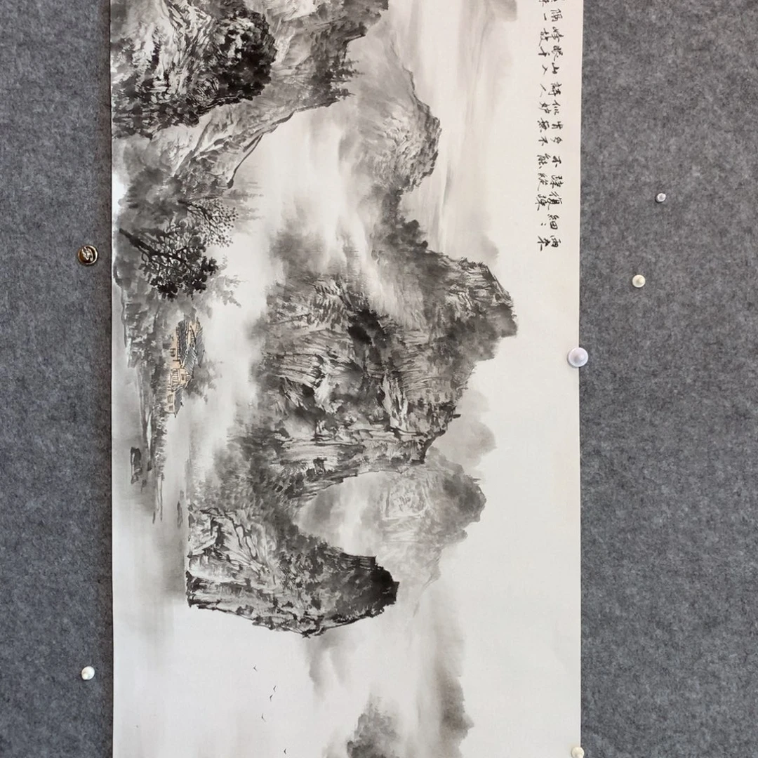 此***仙国画山水作品写意