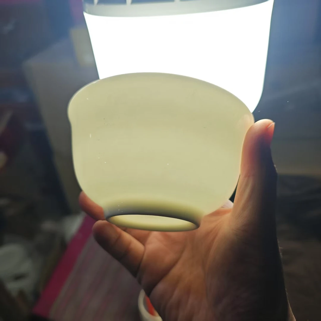 A260】纯白5英寸金钟碗4只唐山骨质瓷家用餐具米饭碗