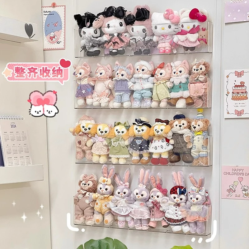 手办玩偶壁挂透明展示架免打孔墙上收纳盒展示盒玩偶公仔萌粒吧唧