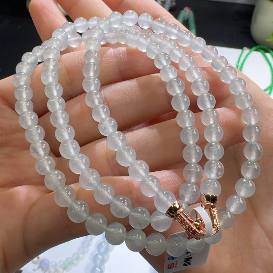 未镶嵌手串翡翠?****?高冰白月光项链卡5.9明星同款巨漏