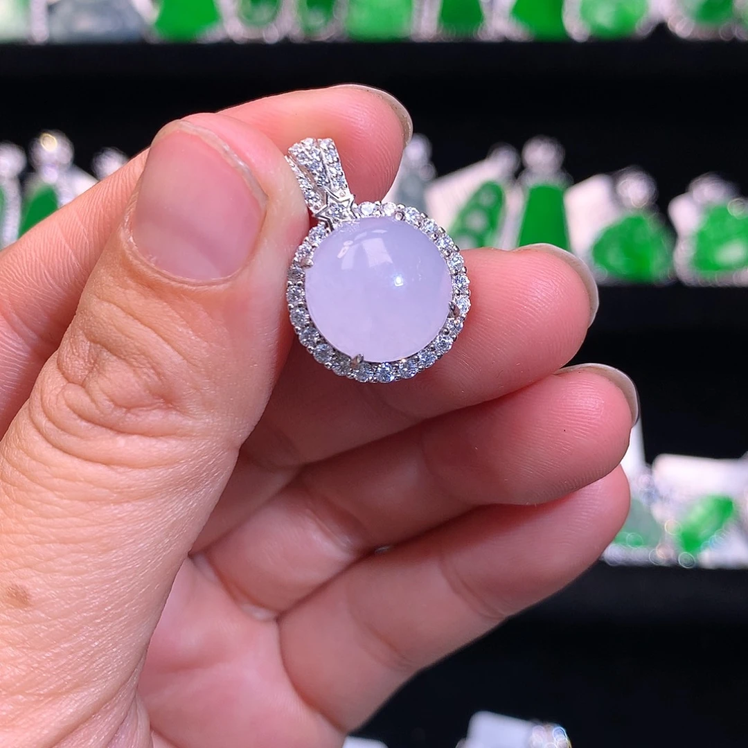 【闪购商品】颈饰银S925镶嵌翡翠天然翡翠