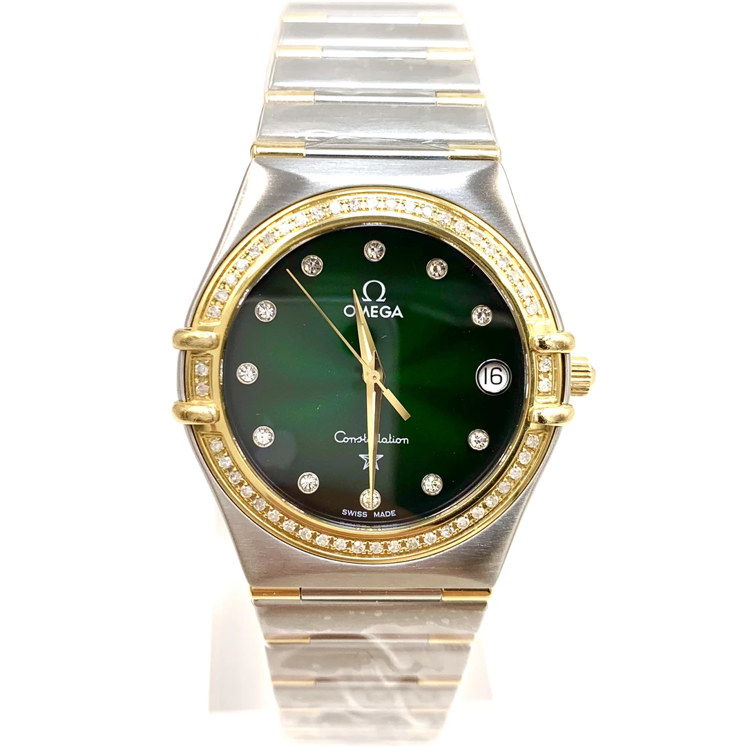 99新 Omega/欧米茄 星座/石英/绿盘/表径33mm/女表