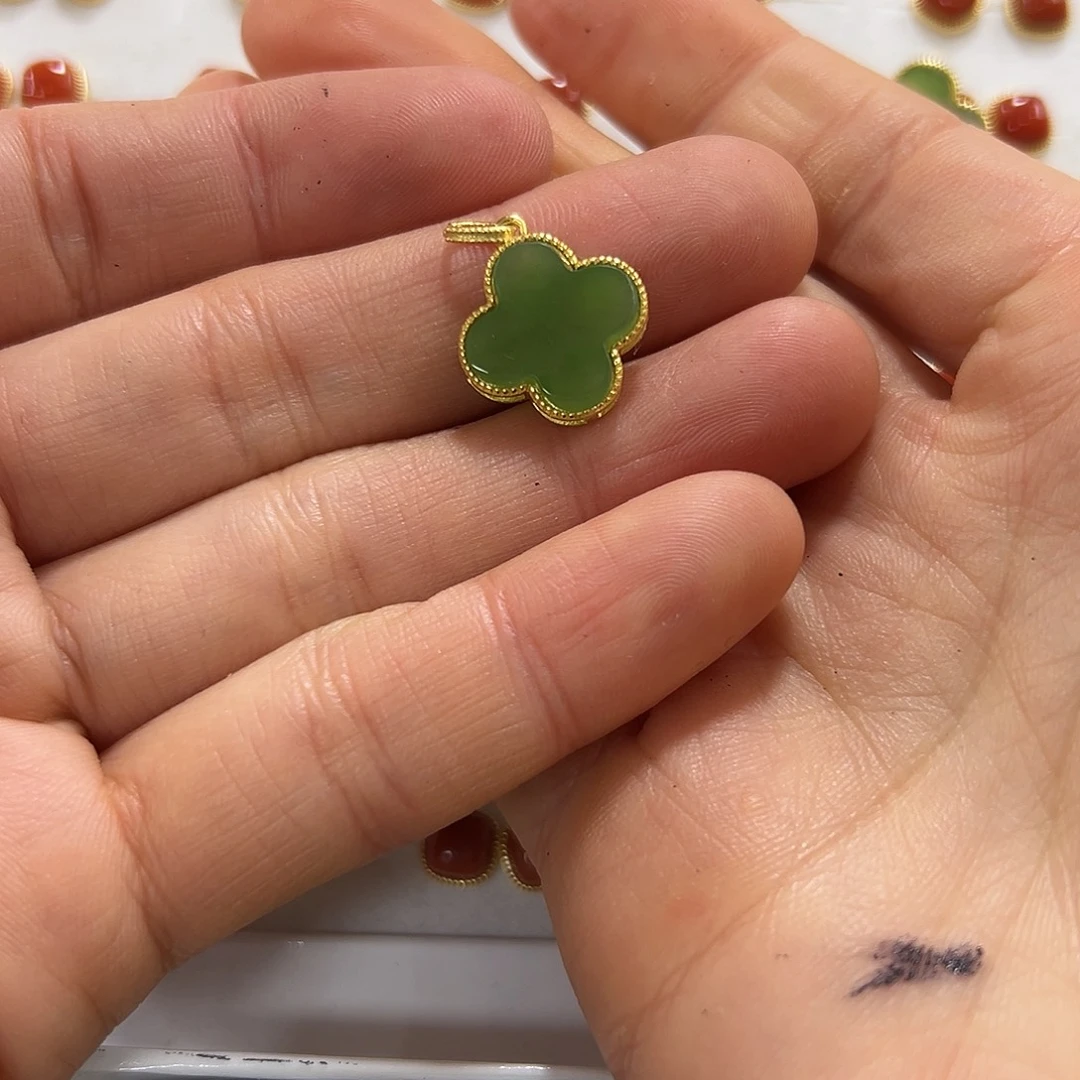 和田玉颈饰银S925镶嵌纳**福