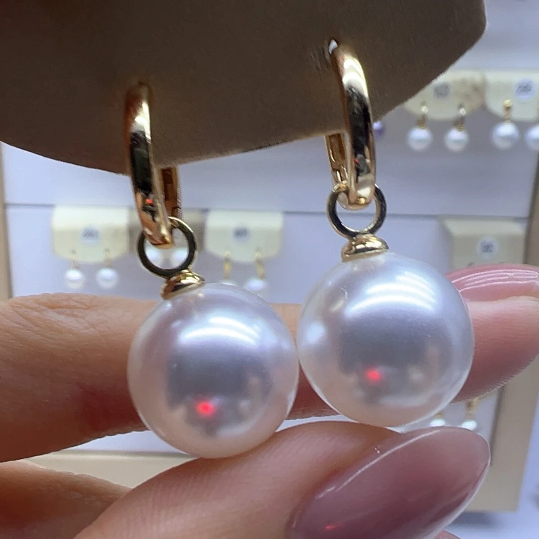 银S925镶嵌淡水珍珠耳饰