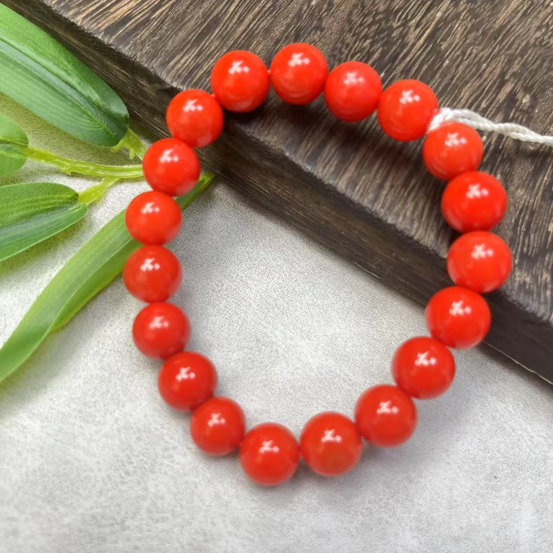 民国  锦红玛瑙 圆珠 卡10珠光 手串 YZ0674［燕赵造物司］