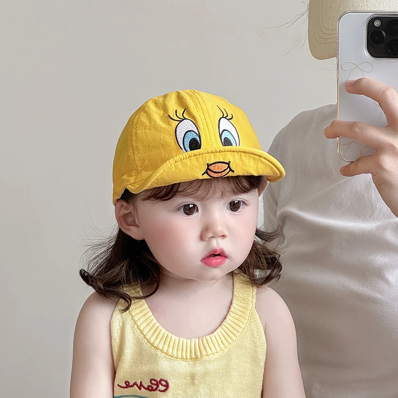 宝宝鸭舌帽子春夏季可爱小黄鸭婴儿软檐遮阳帽防晒男女童棒球帽潮