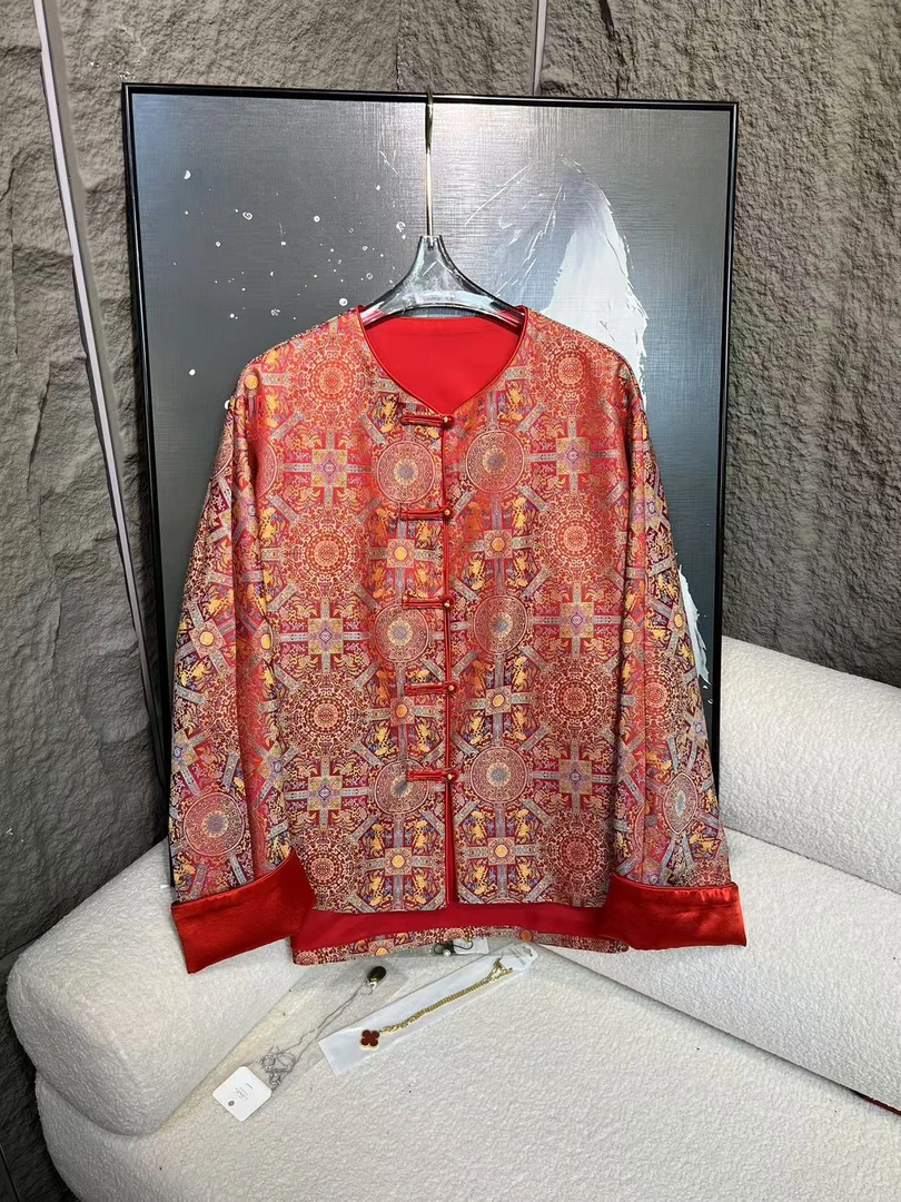 【深圳南油二姐】新中式国风设计师款印花圆领网红八宝财外套