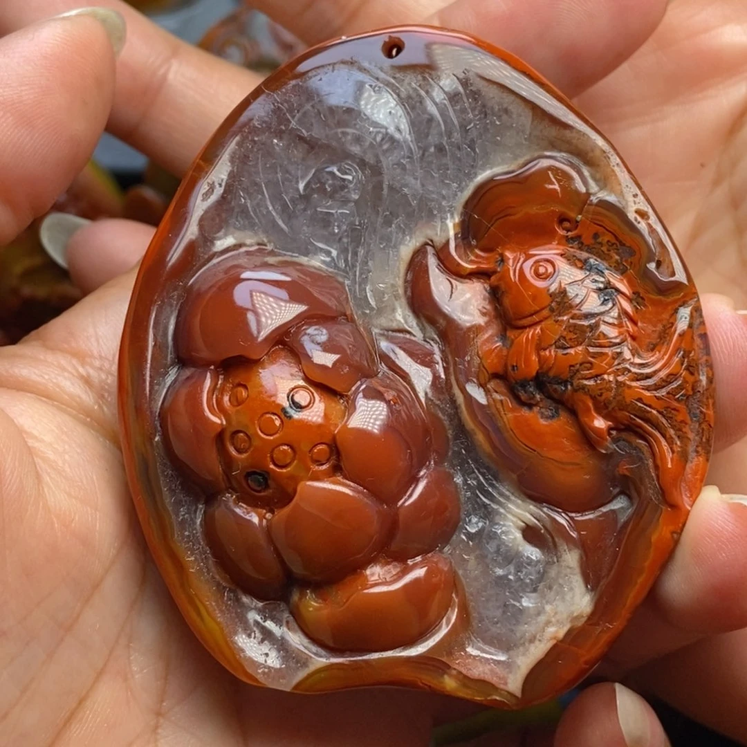 玛瑙/玉髓颈饰未镶嵌战国红