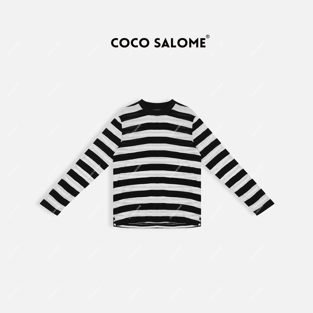COCO SALOME⑥【AB面】130g条纹防晒百搭显瘦内搭时尚长袖568H