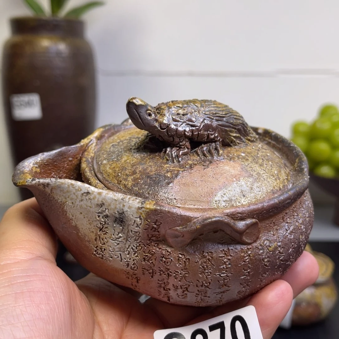 备前烧作品 石田一点窑裂