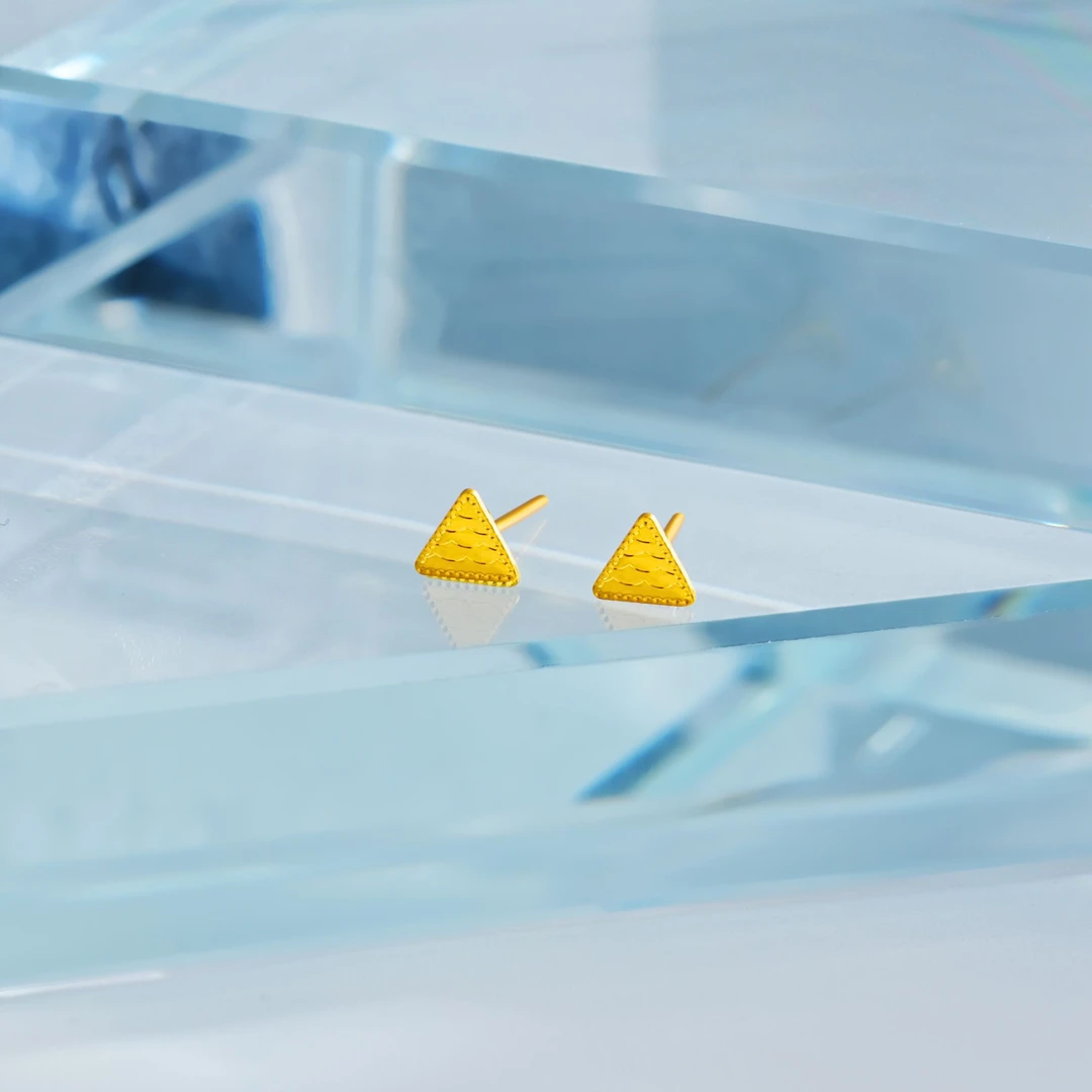 【子楚专属】Sunfeel赛菲尔足金999三角耳钉黄金耳饰5GCES0350003