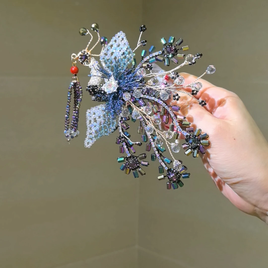 莫奈孔雀高定流苏边夹系列高定设计气质高级感日常款