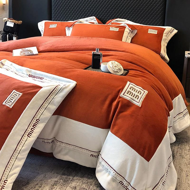 冬季加厚牛奶绒四件套2025新款双面珊瑚绒床单法兰绒被套床上用品