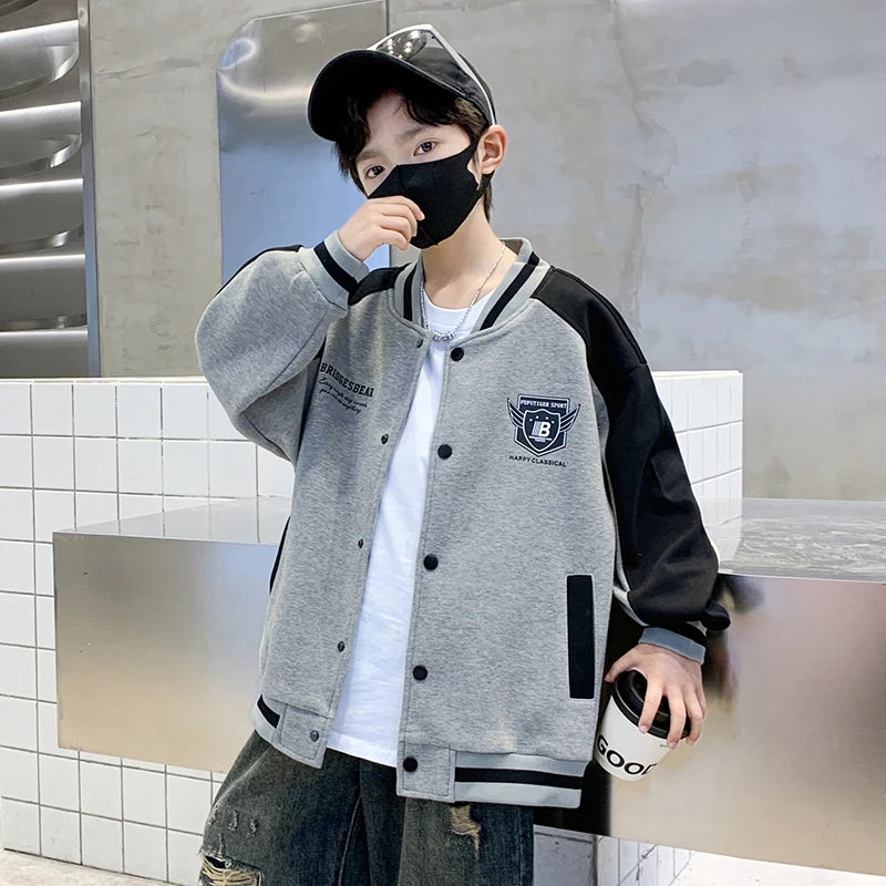 儿童装男童春装棒球服外套2025春秋款新款春季男孩大童休闲衣服