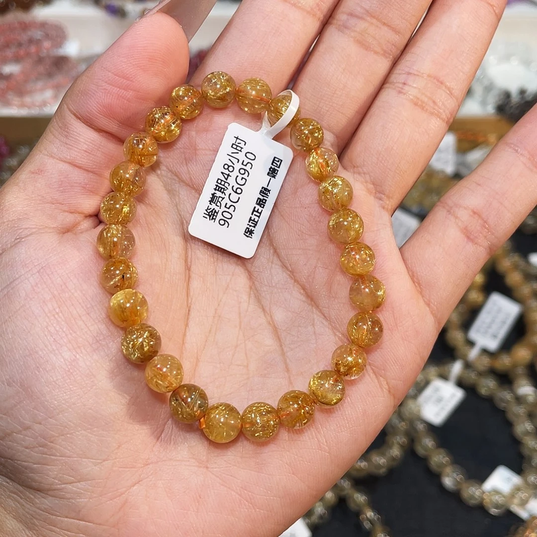 发晶手链未镶嵌烟花钛晶7.4mm