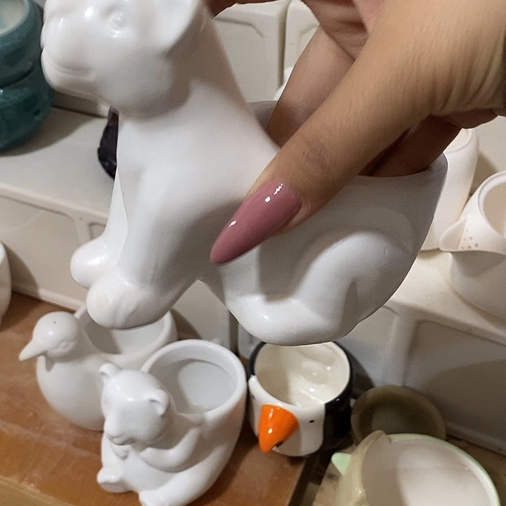 陶瓷花盆有孔 瑕疵介意勿拍