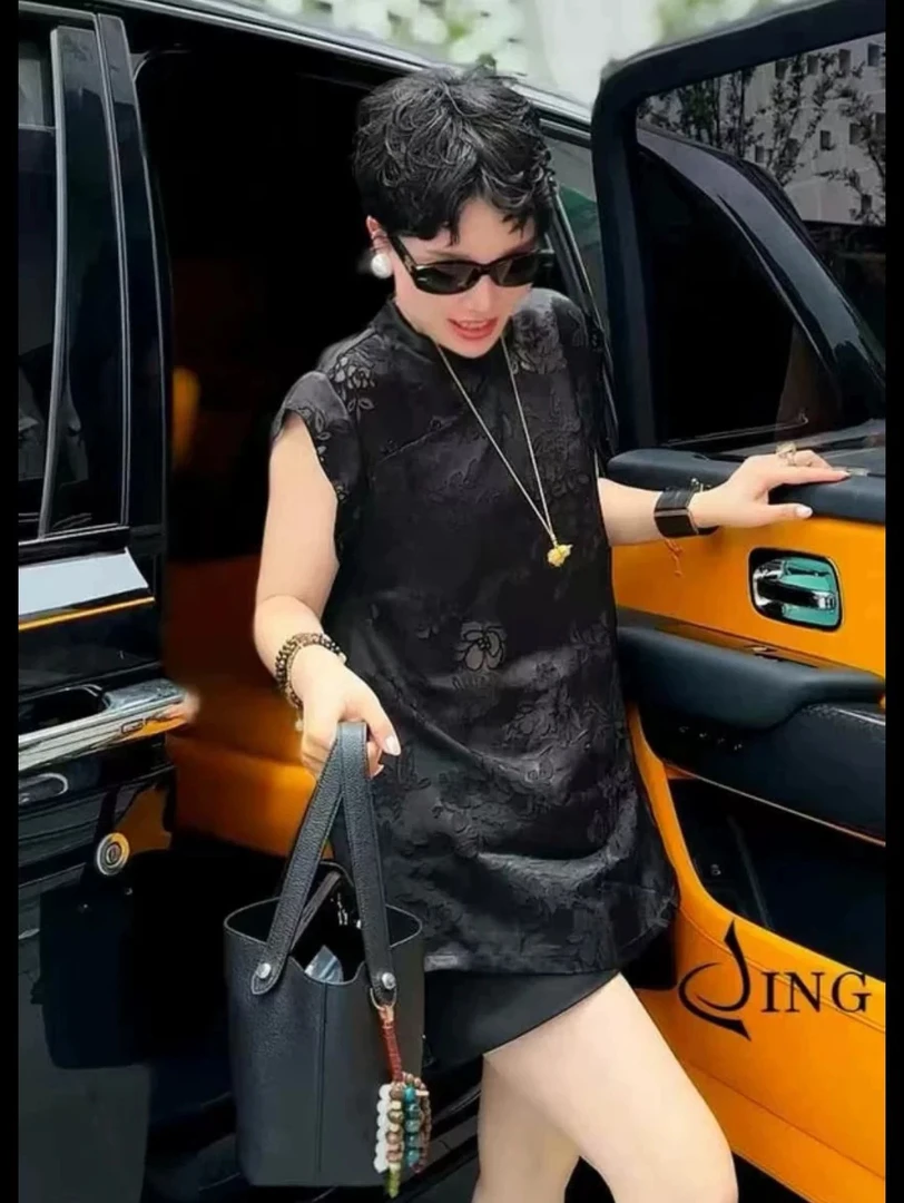 《有钱花国风》夏季新款立领中式小衫女装时尚国风提花盘扣上衣