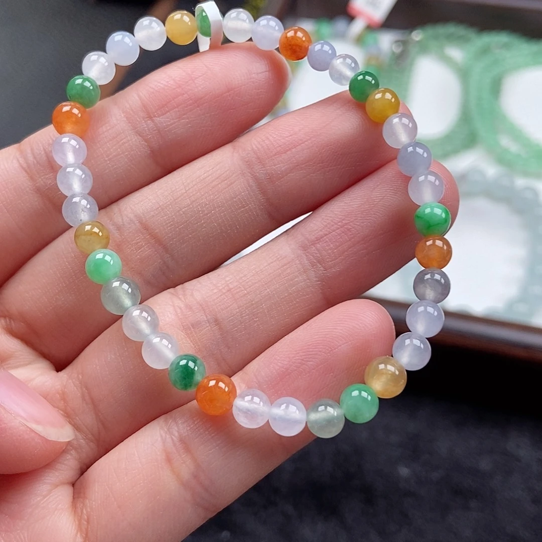 翡翠未镶嵌手串卡5,4