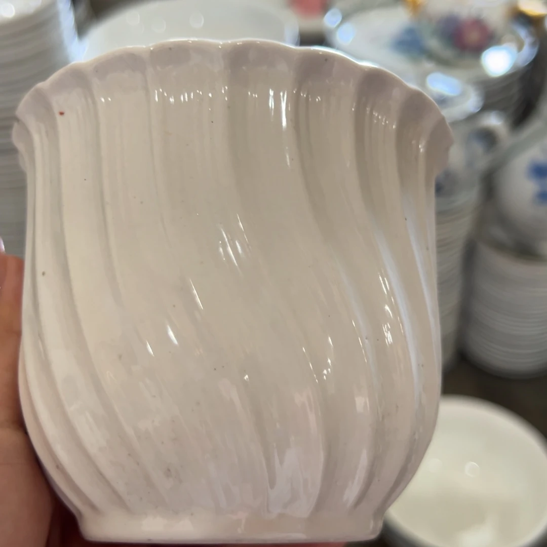 醴陵高温瓷花插纯白