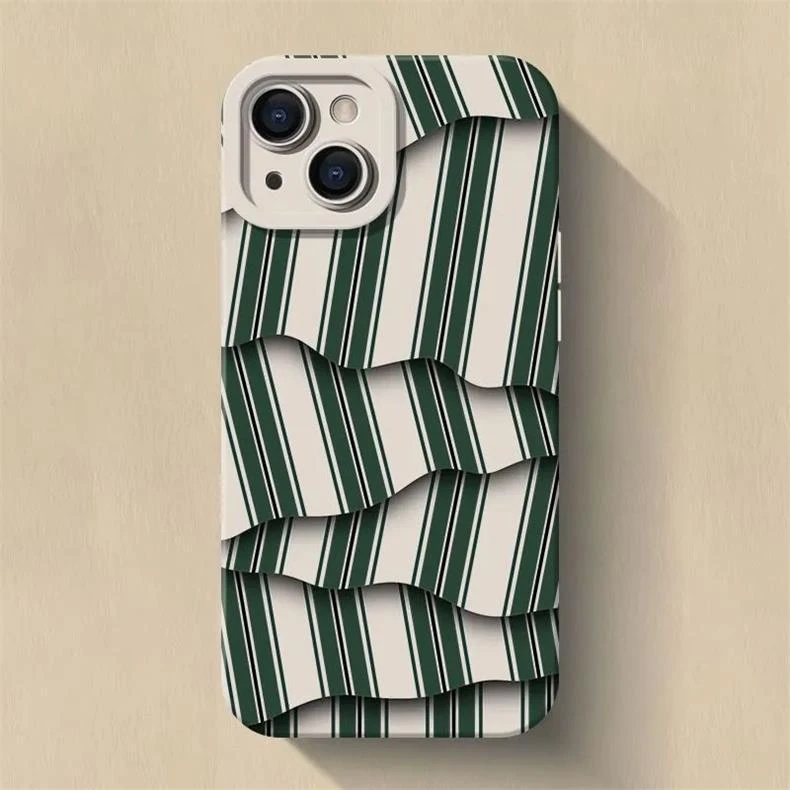 不规则条纹适用15苹果16promax手机壳iPhone14防摔12全包13软硅胶