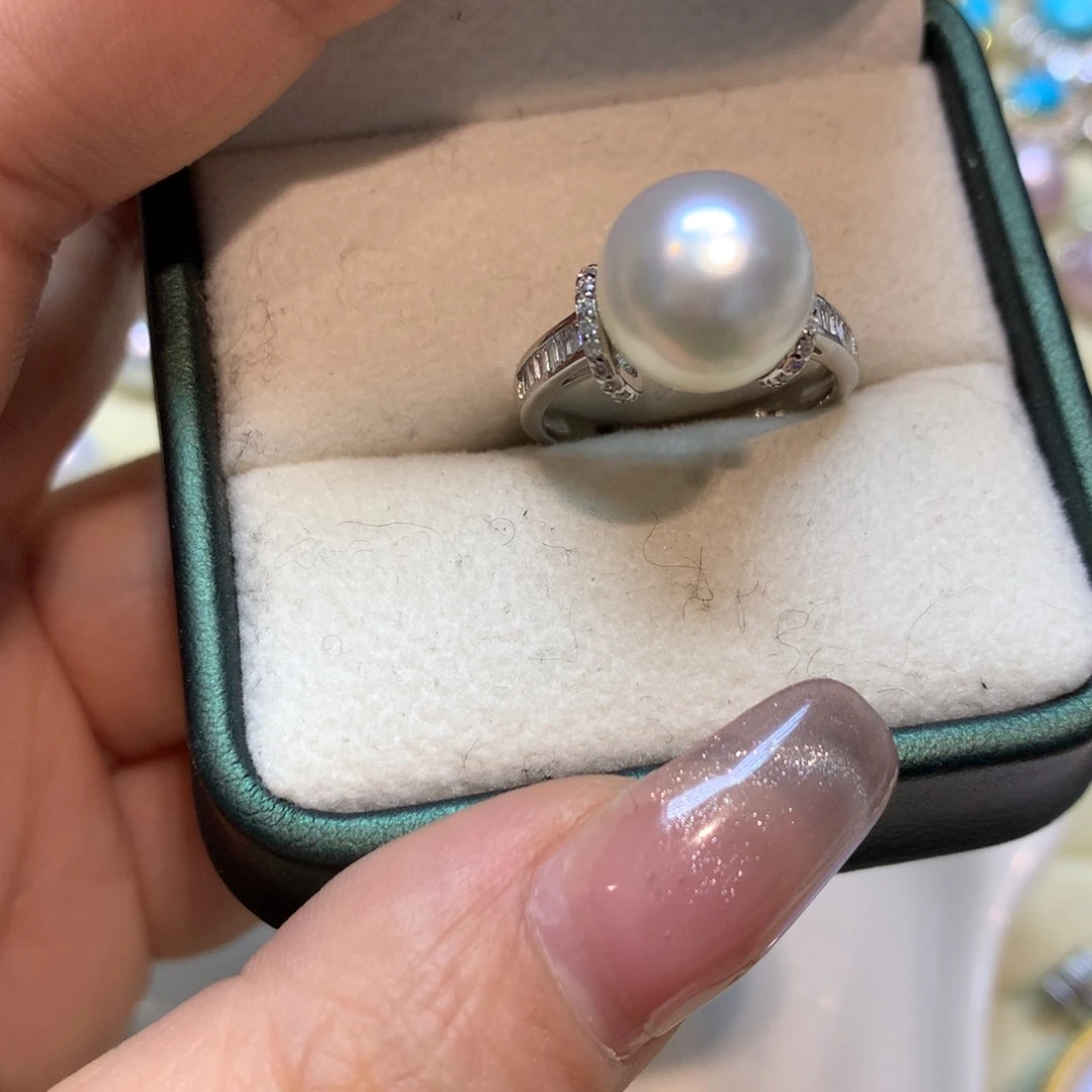 海水珍珠戒指银S925镶嵌