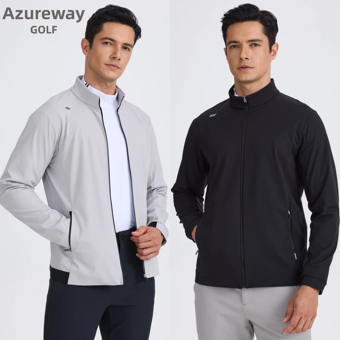 Azureway秋冬款高尔夫男风衣防风防泼水立领速干弹力外套GOLF球衣