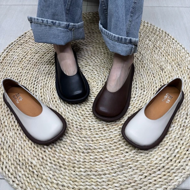 2670-3真皮软底春夏新款软底软面浅口单鞋